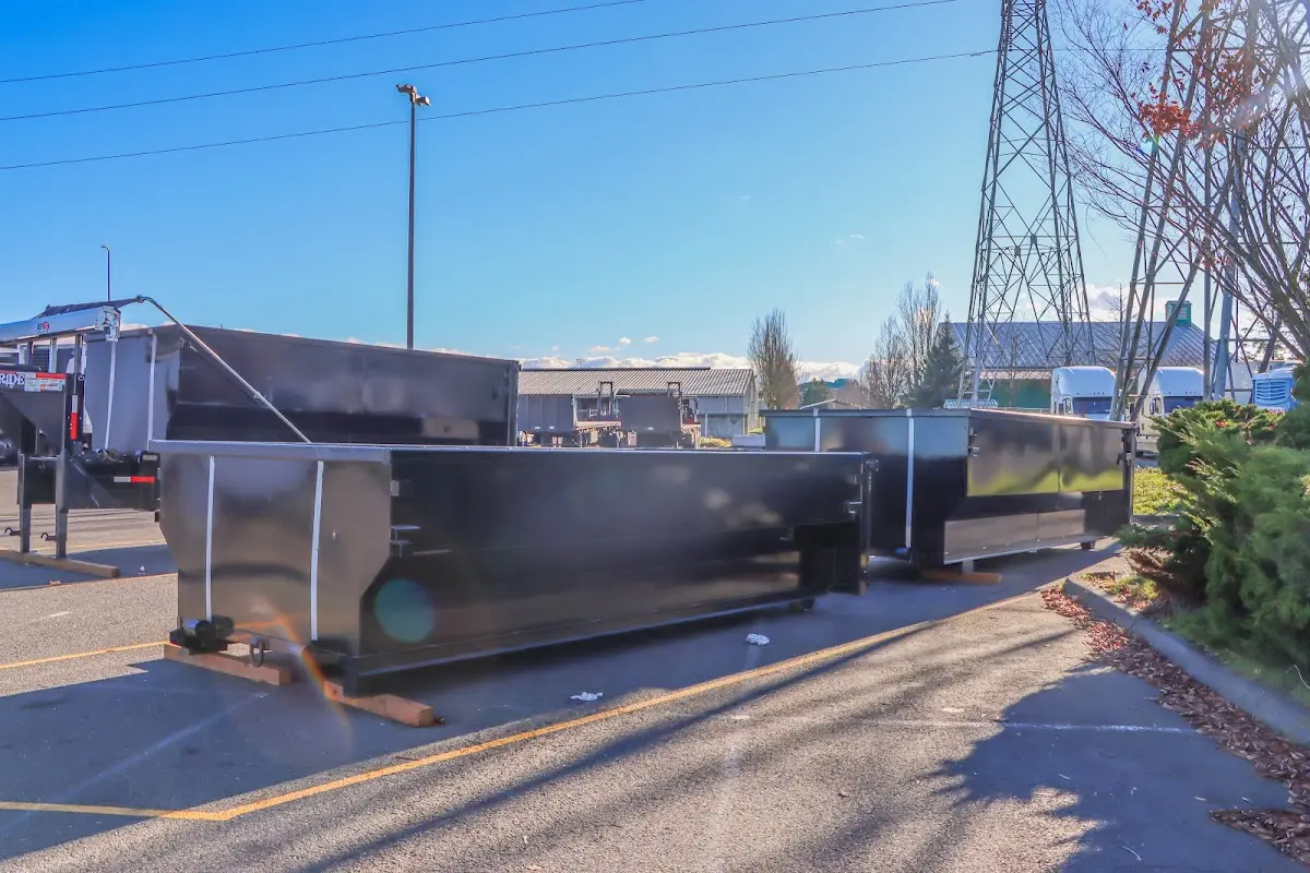 Roll-off dumpster ready for waste disposal at job site for Construction Dumpster Rental in Southfield